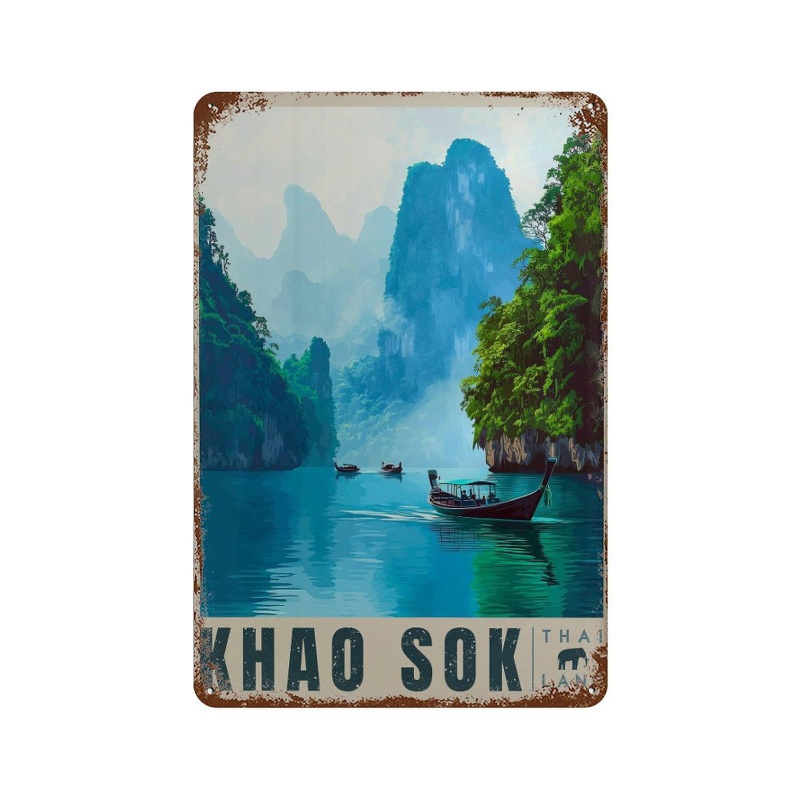 xiaoxiaoshen Khao Sok National Park Travel Thailand Lake (2) Wall Decor Art Metal Tin Poster Modern Home Decor Art Home Bar Shop Decorations Vintage Sign 30x20cm