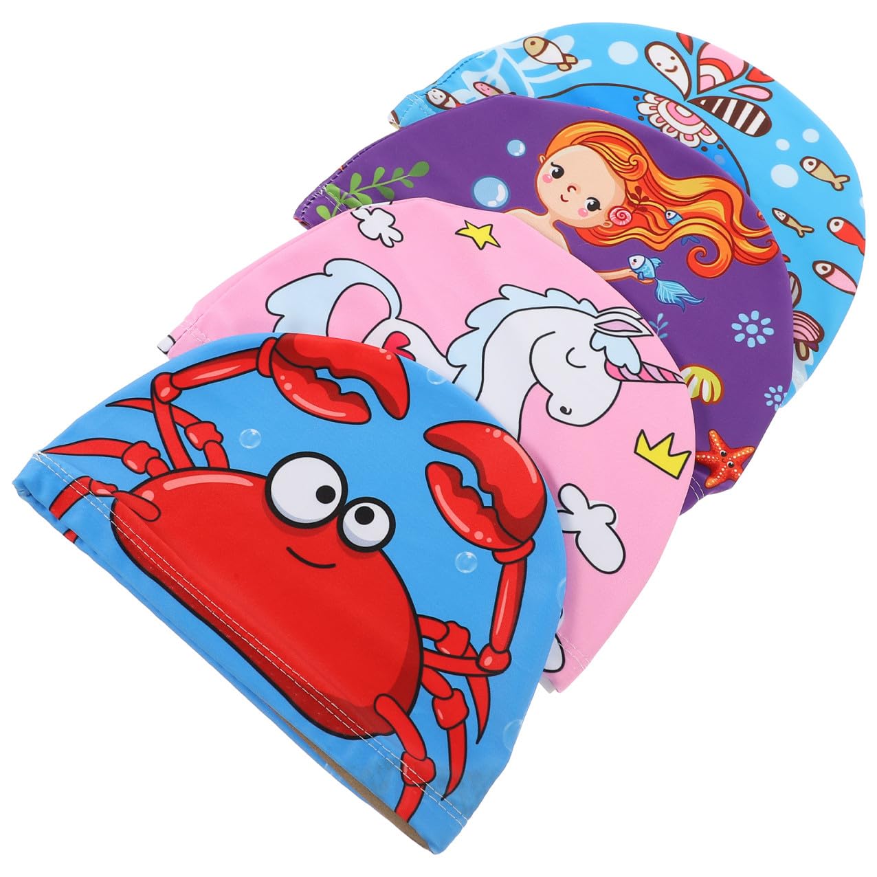 VANZACK 20pièces Bonnet De Bain pour Bonnets Crabe Licorne Sirène Baleine Élastique Et Flexible pour Natation Spa Et Baignade