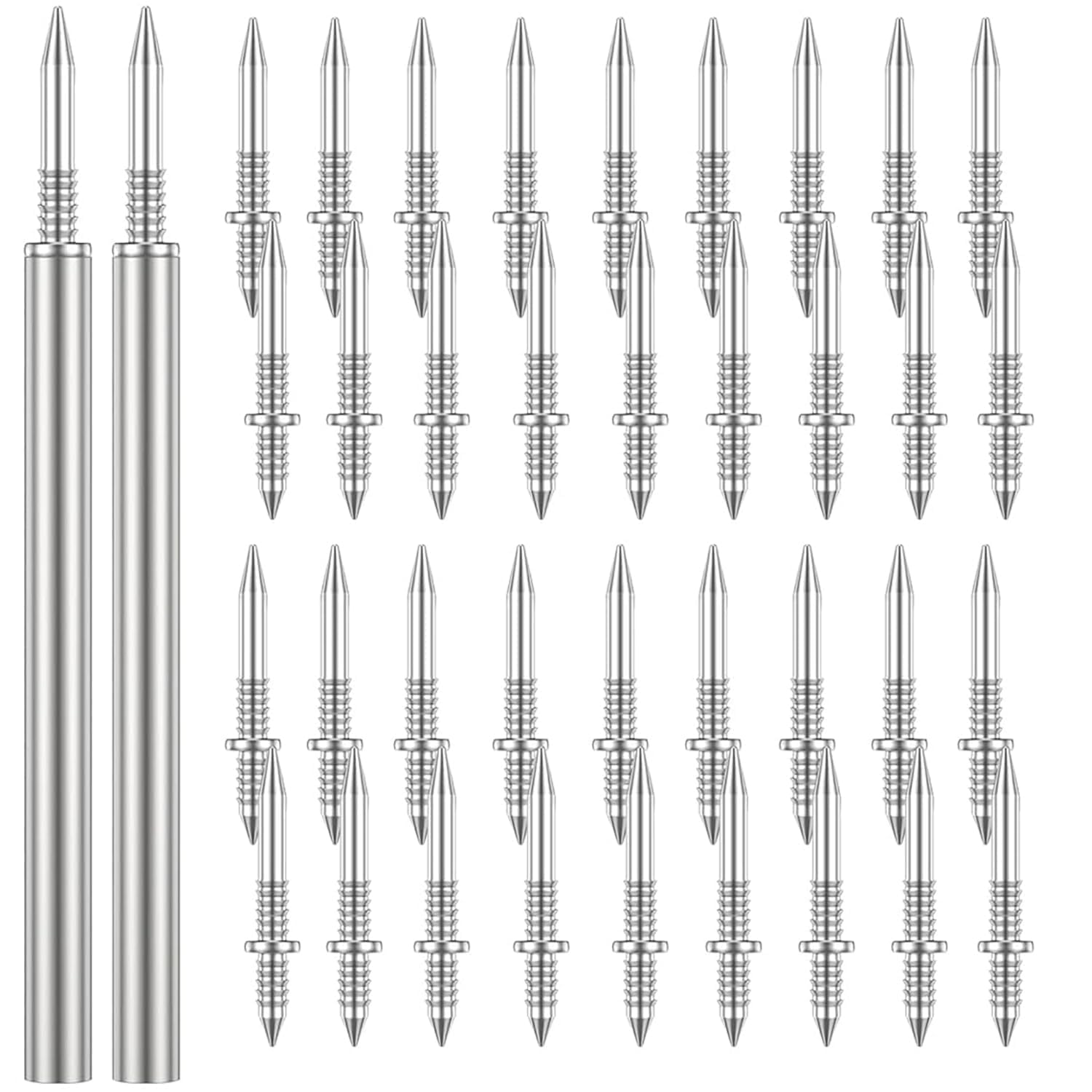 Dkriva Traceless Nails Double Headed Nails Invisible Seamless Nails Skirting Thread Nail with Sleeve Tool for Wooden Border Skirting Board Installation and Home Improvement (200 PCS)-image-1