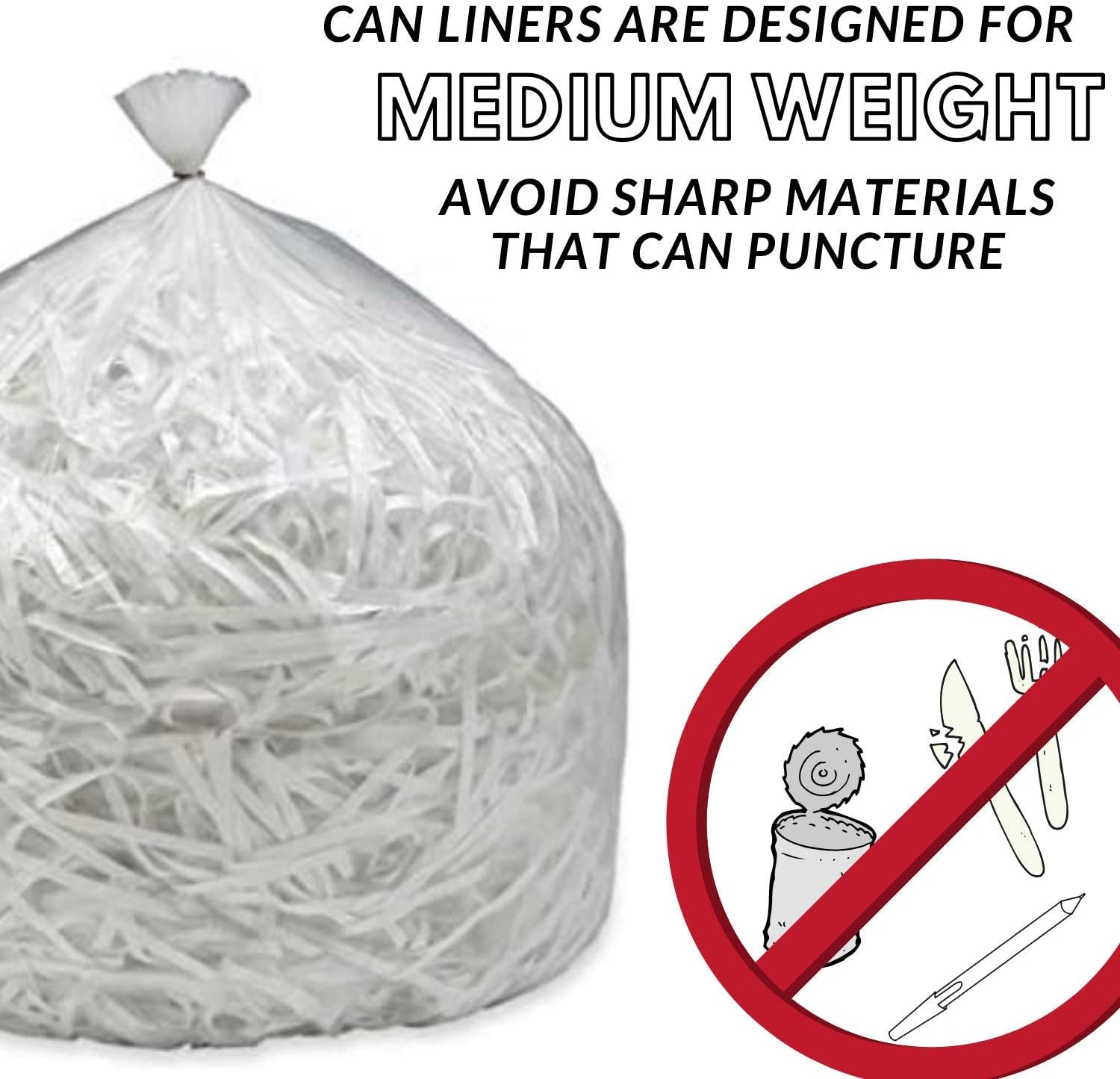 TYPLASTICS Trash Can Liner- Wholesale 1000 Count Garbage bags on Perforated Roll 7-10 Gallon Multipurpose for Office Bathrooms Business Home Commercial and industrial needs 24" X 24" : Health & Household