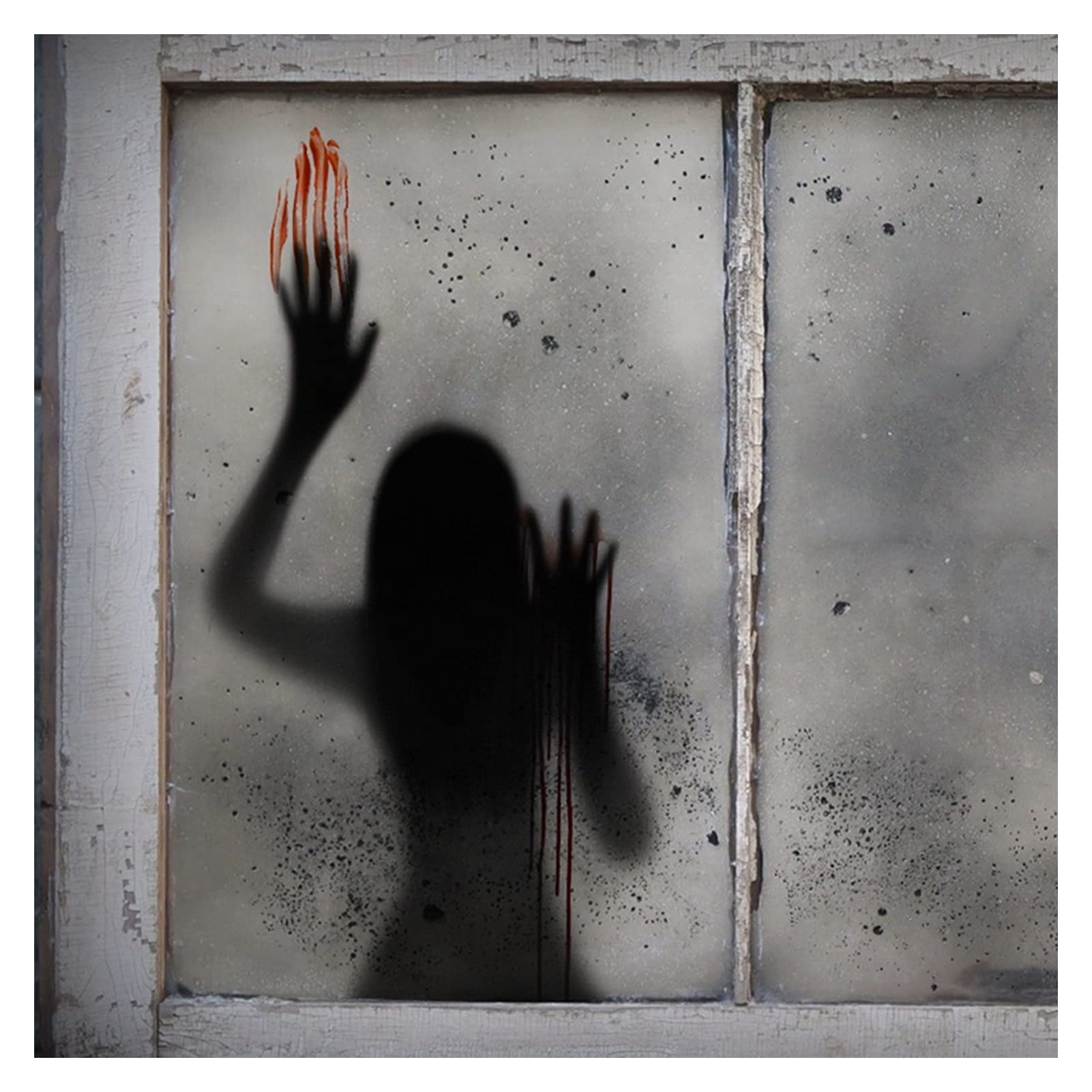 Halloween party supplies Halloween Horror Peeper Wall Stickers Removable Self-adhesive Window Stickers Haunted House Scary Blood Handprint Decal Simulation is light and portable (Color : A)