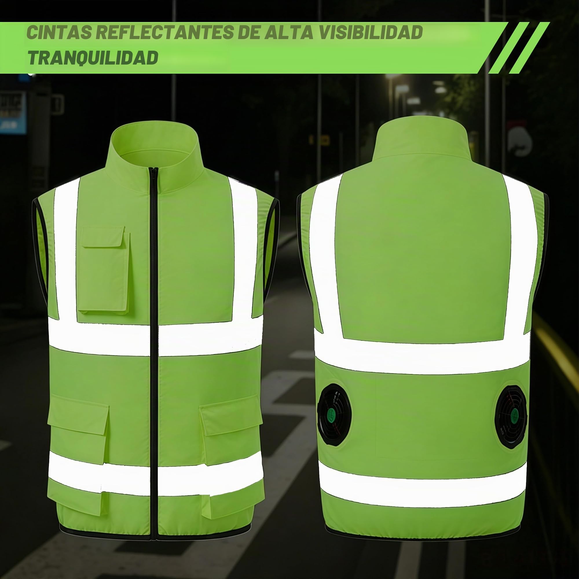 Chaleco refrigerante, chaleco de refrigeración eléctrico con 2 ventiladores para verano, clima cálido, ropa de refrigeración transpirable para hombres y mujeres (M