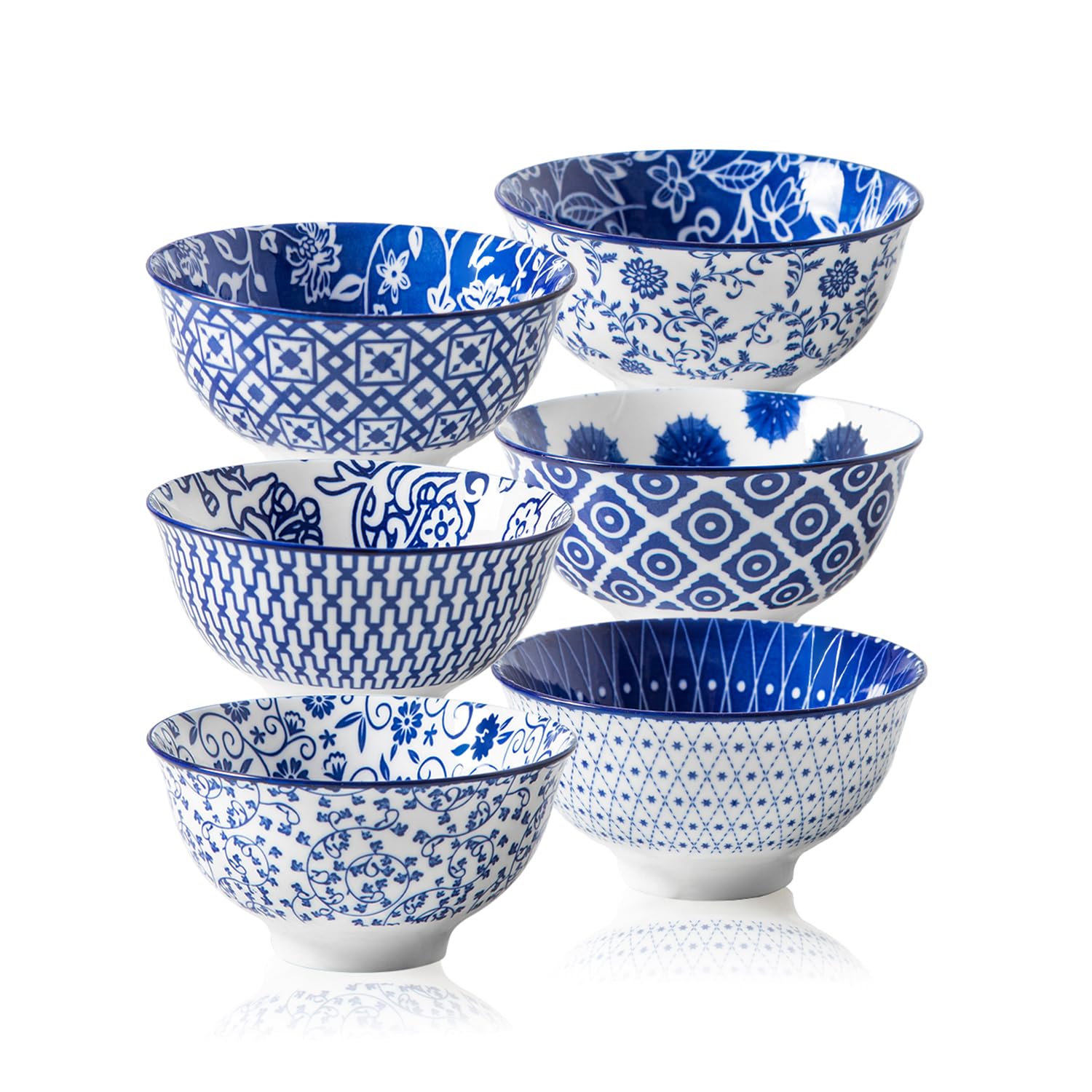 Cerkik Ceramic Dessert Bowl Sets, 350 ml Small Cereal Bowls 12 oz Inch Ice Cream Bowl for Fruit Snack, Dipping Sauce