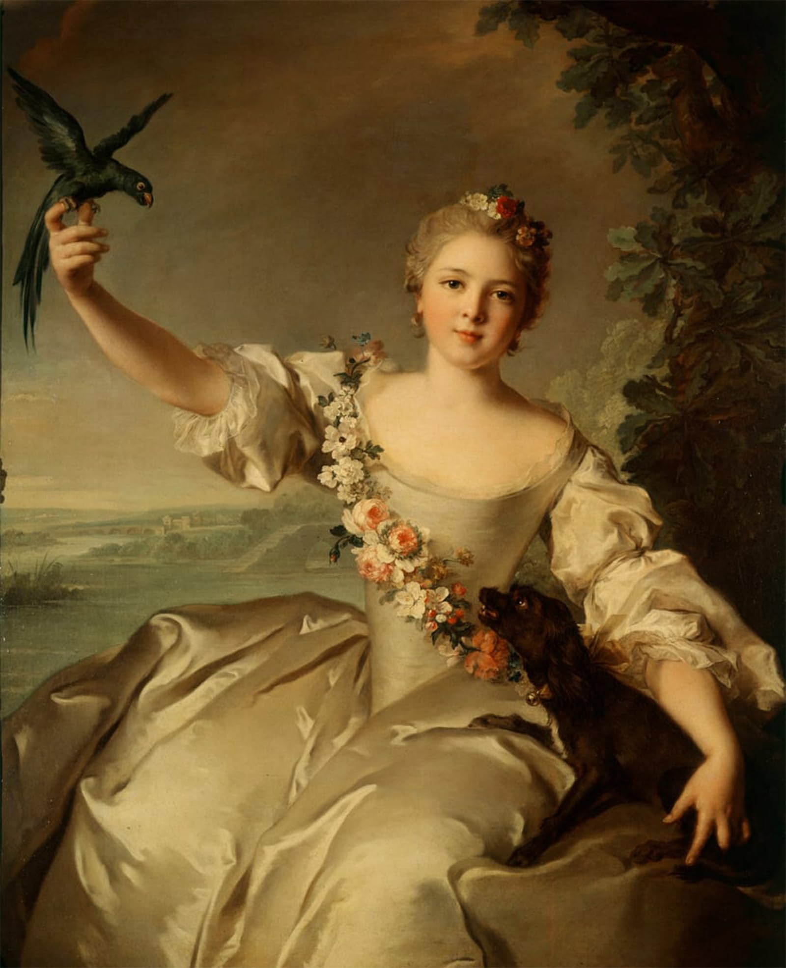 SERENDIPITP Abstract Painting Mural Print Picture Wall Decor Painting Portrait of Mathilde De Canisy by Jean Marc Nattier Vintage Wall Artwork for Home Decor 60x90cm