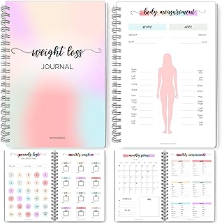 12 Month Weight Loss Journal | Pounds Lost & Body Measurements Tracker - A5 (Rainbow)