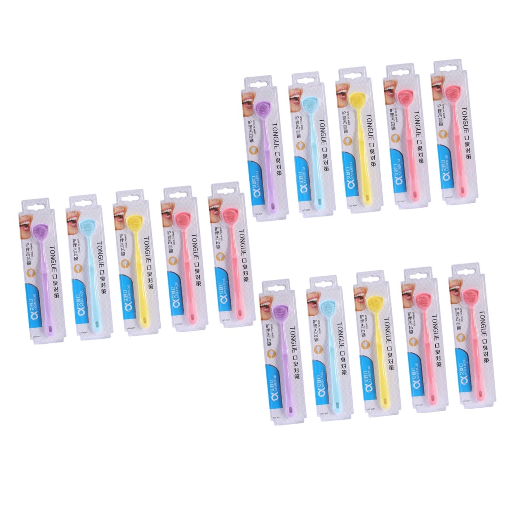 FRCOLOR 15 Pz pulisci-lingua raschietto per lingua in silicone accessori per la pulizia tongue scraper raschietto lingua comodo strumento per la pulizia della lingua spazzola per la lingua