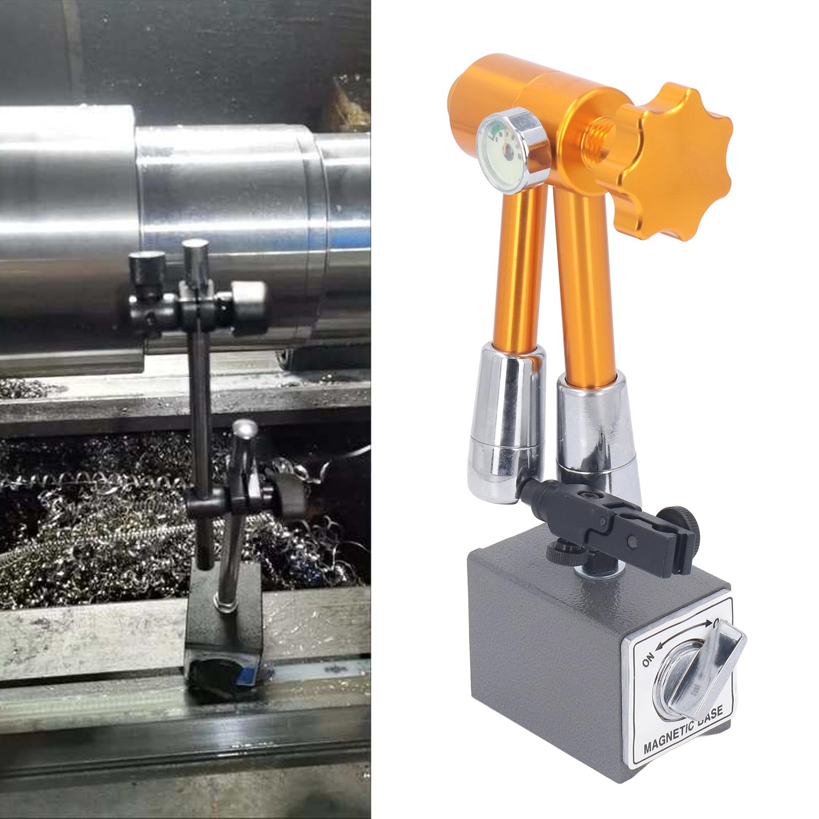 Leapiture DK YB02 Spherical Dial Indicator Mount 100kg Magnetic Dial Gauge Holder Easy Fixed Multi Angle Dial Indicator Base for Measurement Accuracy