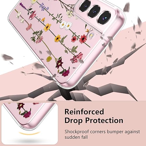 Vista 5 de ZTOFERA Funda protectora delgada para Samsung Galaxy S21 FE 5G, bonito diseño de flores para niñas y mujeres, funda protectora delgada para Galaxy