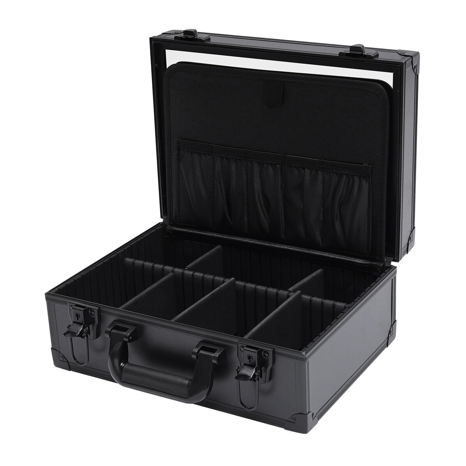 Custodia per trucco treno da viaggio organizer per cosmetici e valigie + 6 luci LED, nero, Nero , Viaggi