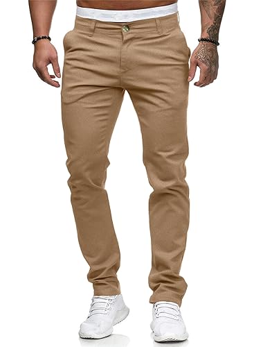 ALLABREVE Men's Chinos Casual Dress Pants Slim Fit Skinny Stretch