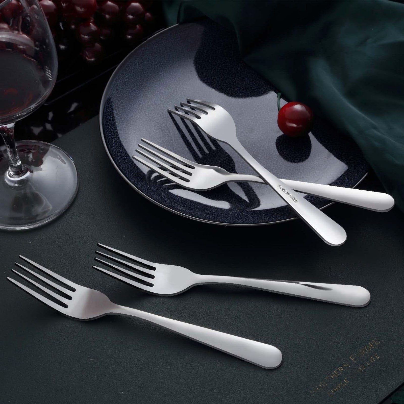 Unokit 24-Piece Stainless Steel Dinner Forks Silverware - 7.1 Inch Silver Dinner Forks Set of 24, Flatware Set for Home, Kitchen or Restaurant, Mirror Polished, Dishwasher Safe — Amazon image 7