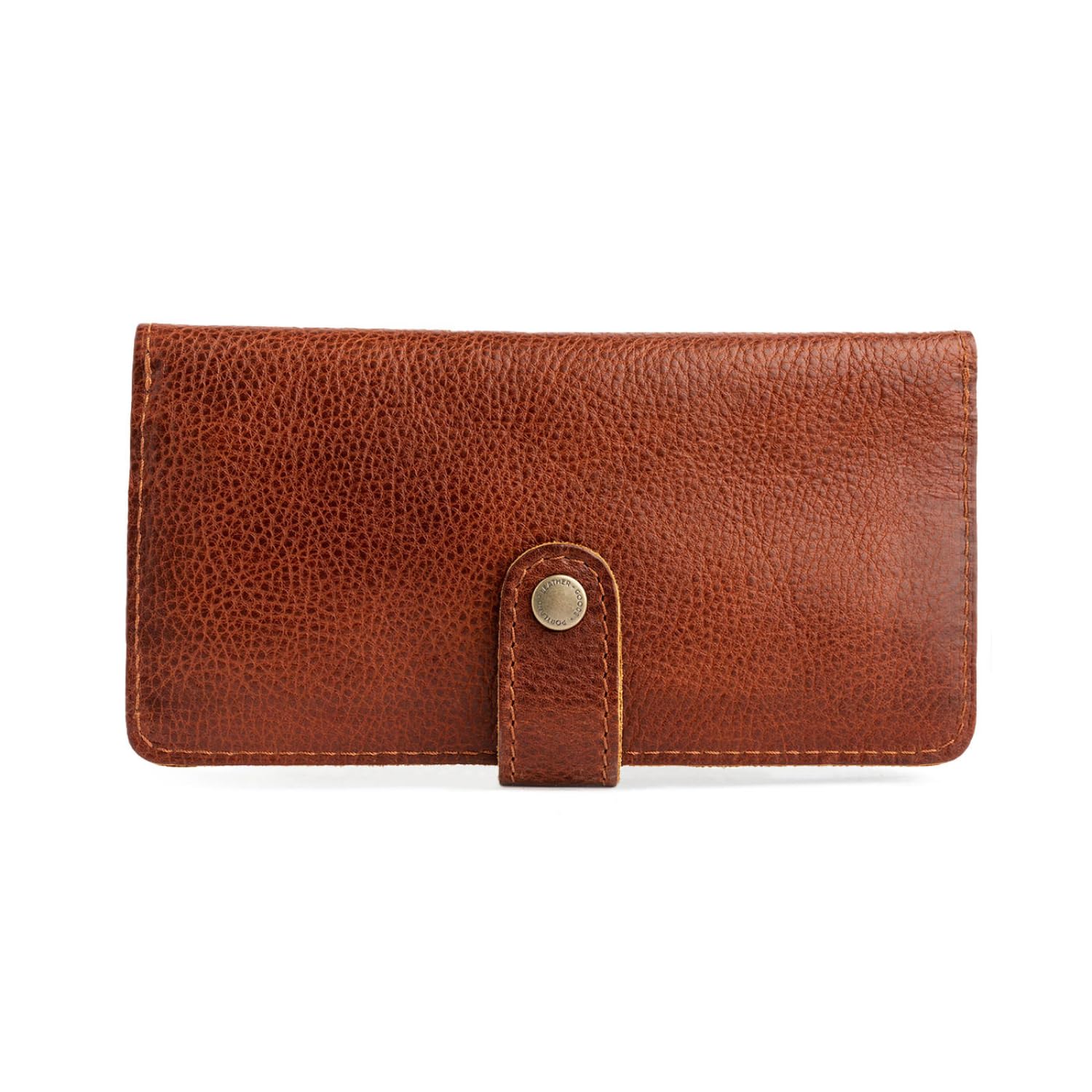 Portland Leather Goods Women's Bifold Wallet – Slim Design with Secure Snap, 8 Card Slots & Interior Zipper Pocket – Nutmeg