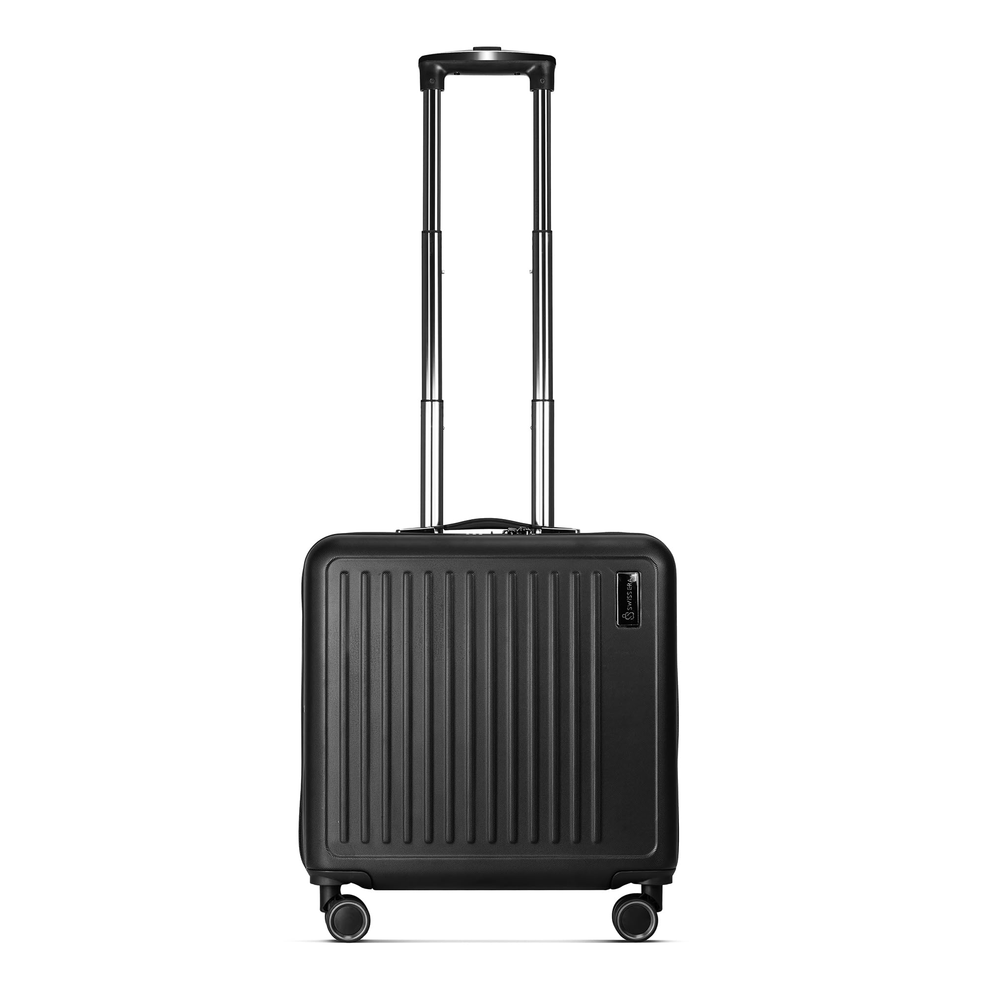 Dusky Hard Top Trolley Bag 45cm with 15.4” Padded Laptop Compartment, 3 Dial Lock, Spinner Wheels, Cabin Size Lightweight Overnighter Travel Luggage Suitcase (Black)-image-20