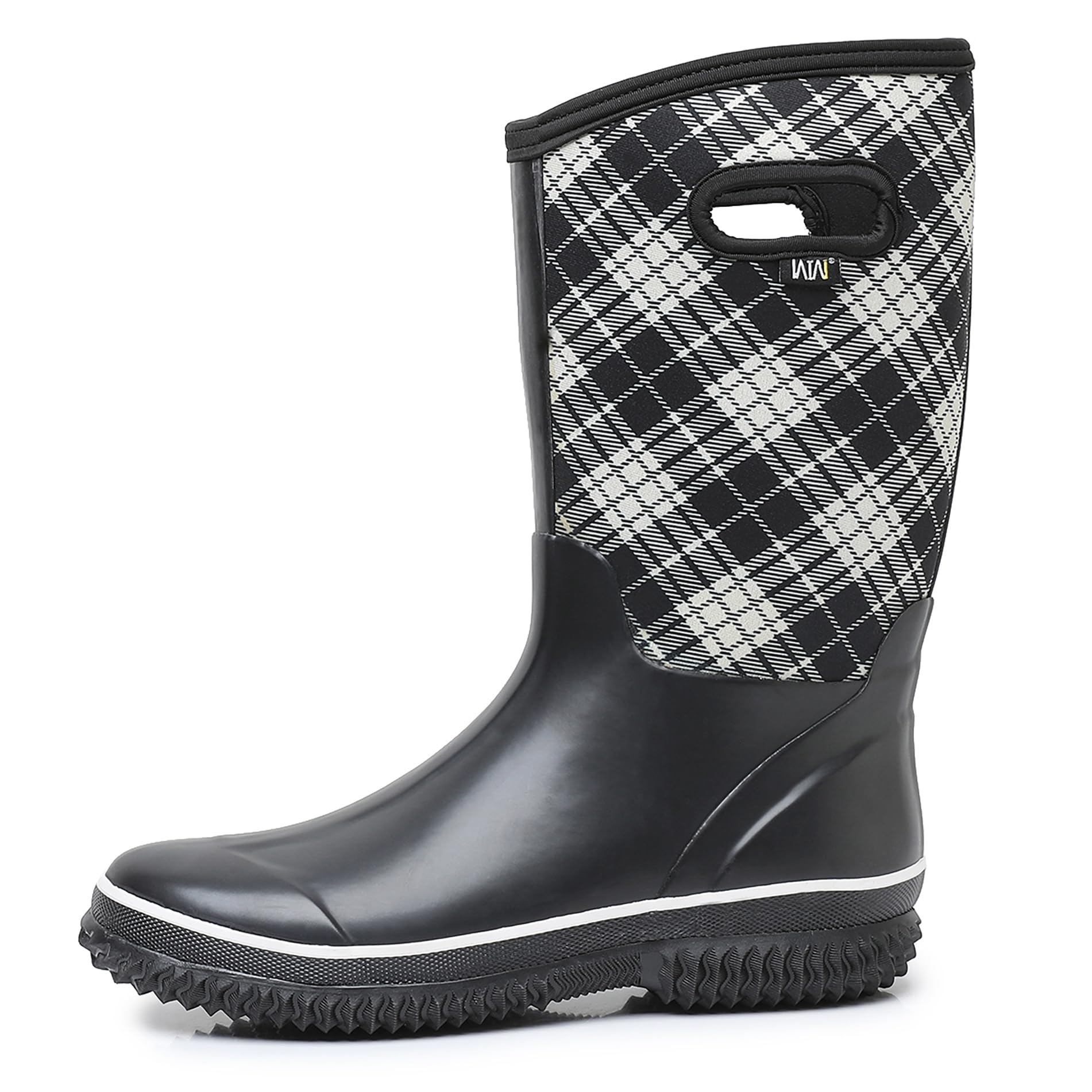WTW Mid Calf Rain Boots for Women - Waterproof Insulated Neoprene Mud Boots Outdoor Hunting Garden Boots