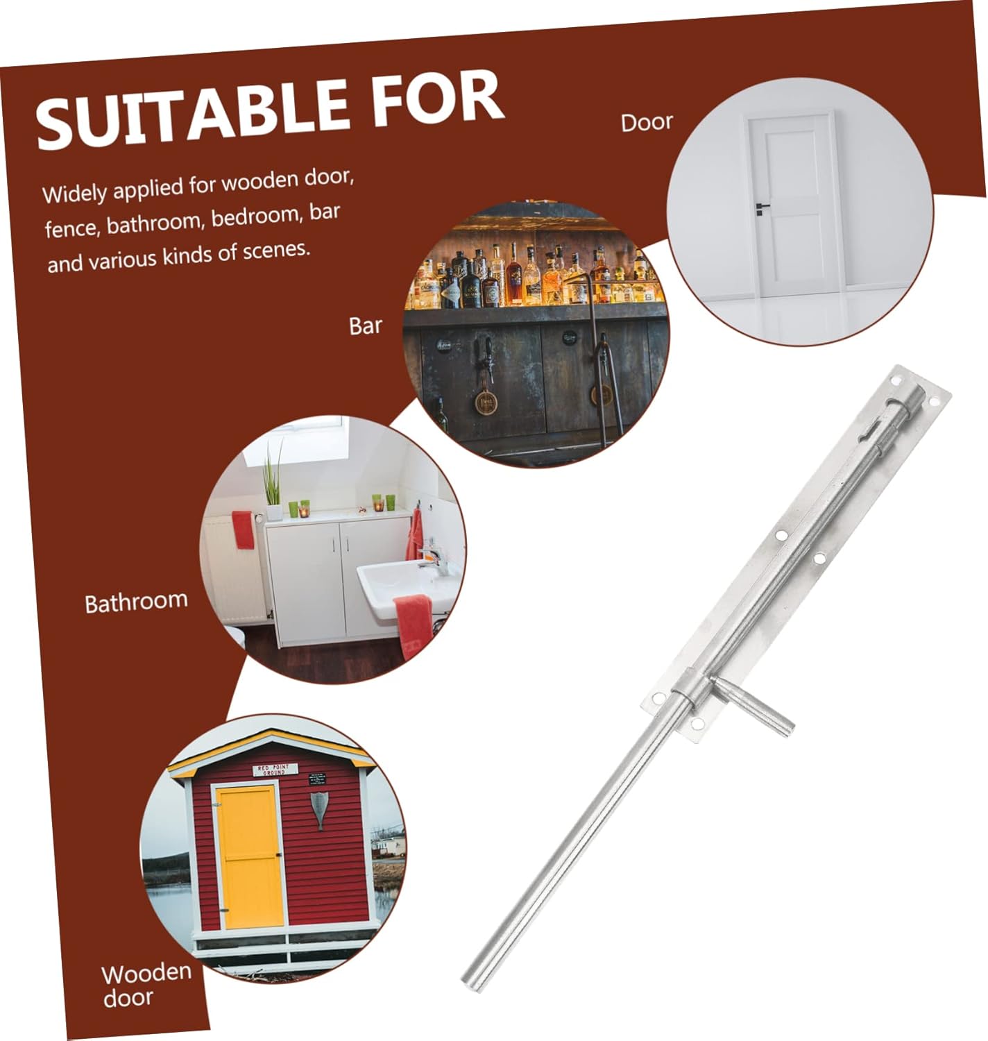 POPETPOP 5pcs Security Door Latch Slide Bolt Bolt Locks for Doors Heavy Duty Slide Lock