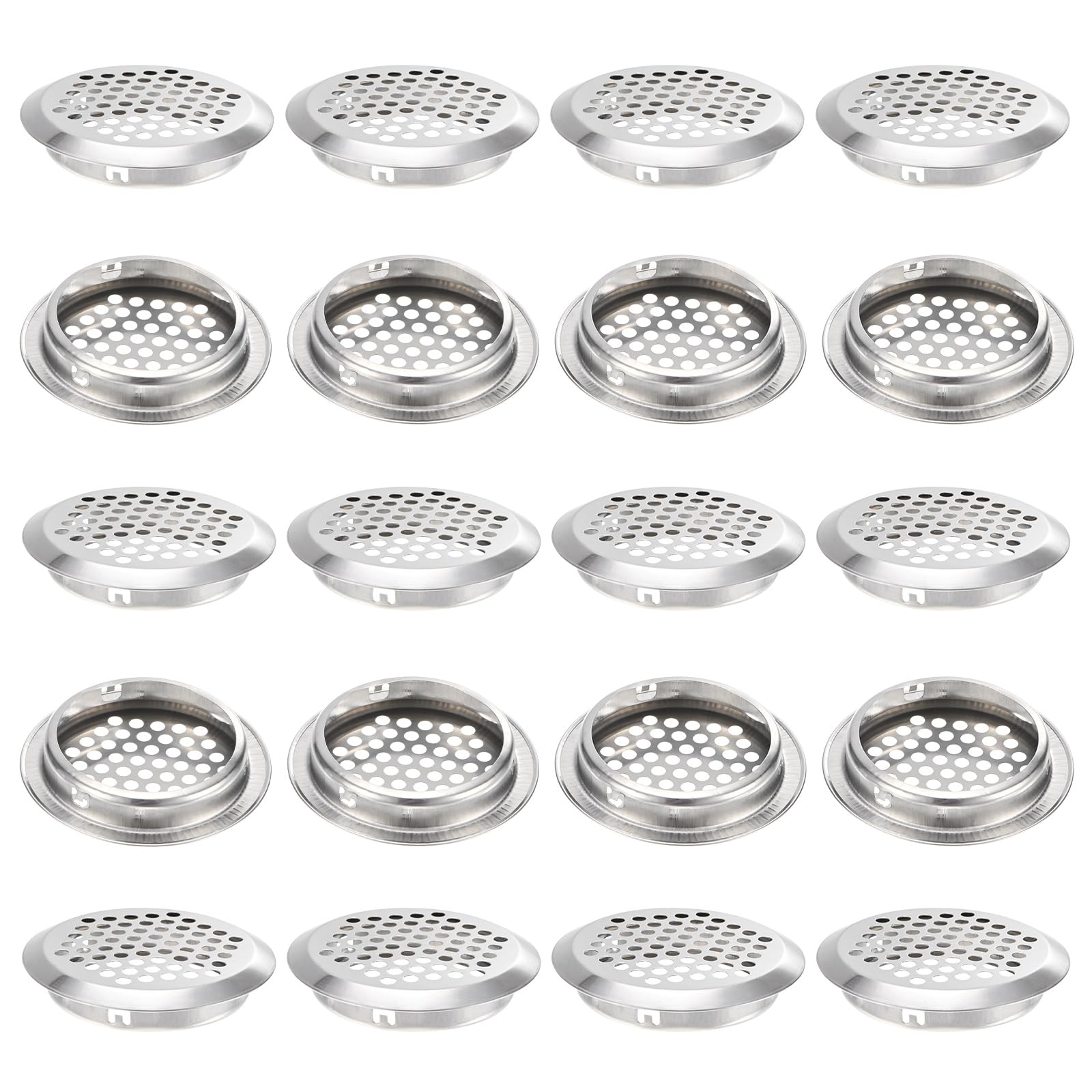 Grille d'aération circulaire en inox contre l'humidité des placards de maison 50mm lot de 20