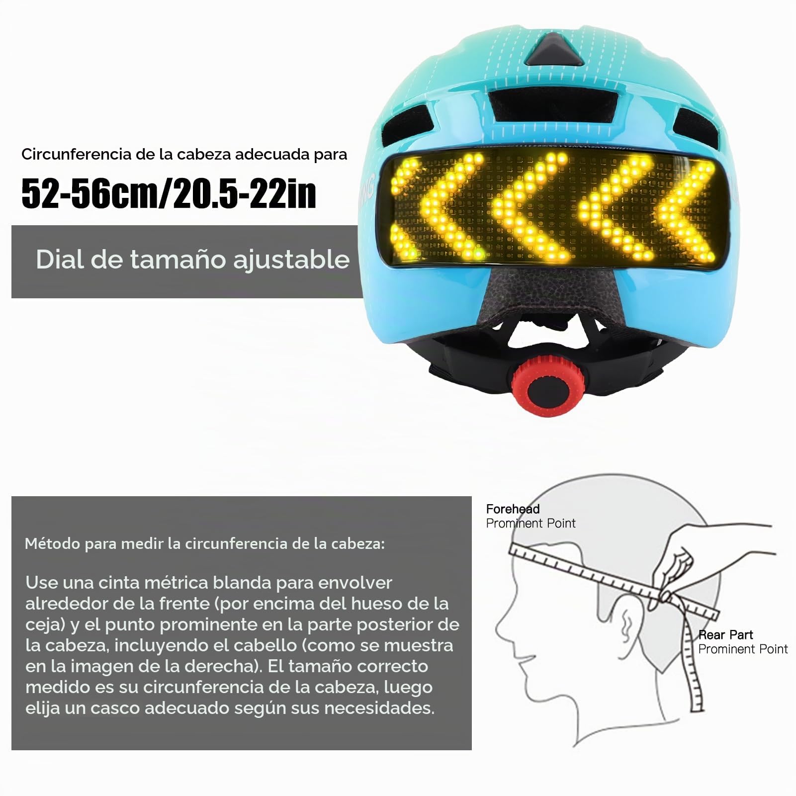 Casco de Bicicleta para Niños con Pantalla LED, Luz, para Ciclismo, Patinaje, Scooter, Deporte, Equitación, con Luces Intermitentes y Control Remoto