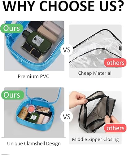 Miniatura 4 de Moyad Bolsa de aseo transparente aprobada por la TSA, tamaño de cuarto de galón 3-1-1, bolsa para artículos de tocador para viajes, bolsas de