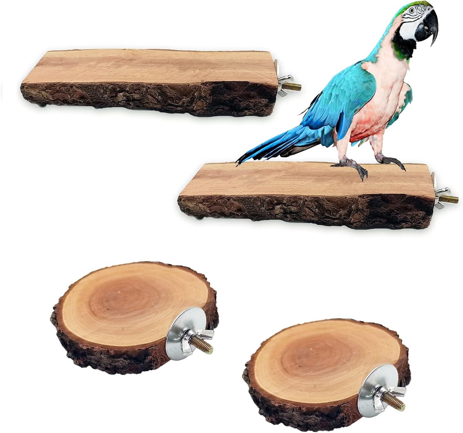 Hamiledyi Wood Bird Perch,Natural Wooden Stand Platform
