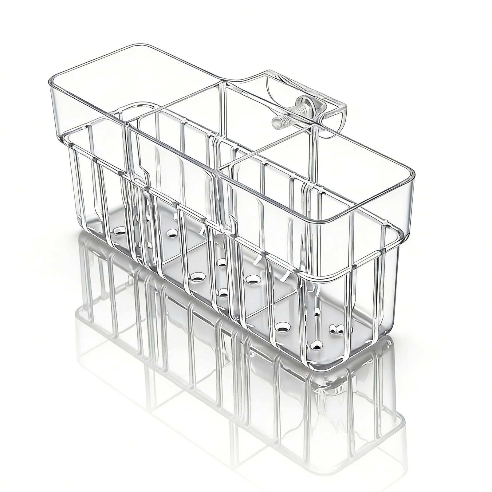 Fish Tank Plant Holder,3 Compartment Adjustable Cultivation Pot,Clear Aquarium Plant Basket - for Shrimp Betta Freshwater Terrarium Workplace Home Fish Tank Decor