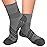 TechWare Pro Plantar Fasciitis Sock - Women and Mens Compression Socks with Targeted Cushioning. Ankle and Arch Support with Cushion Neuropathy Socks. Gry/Blk L