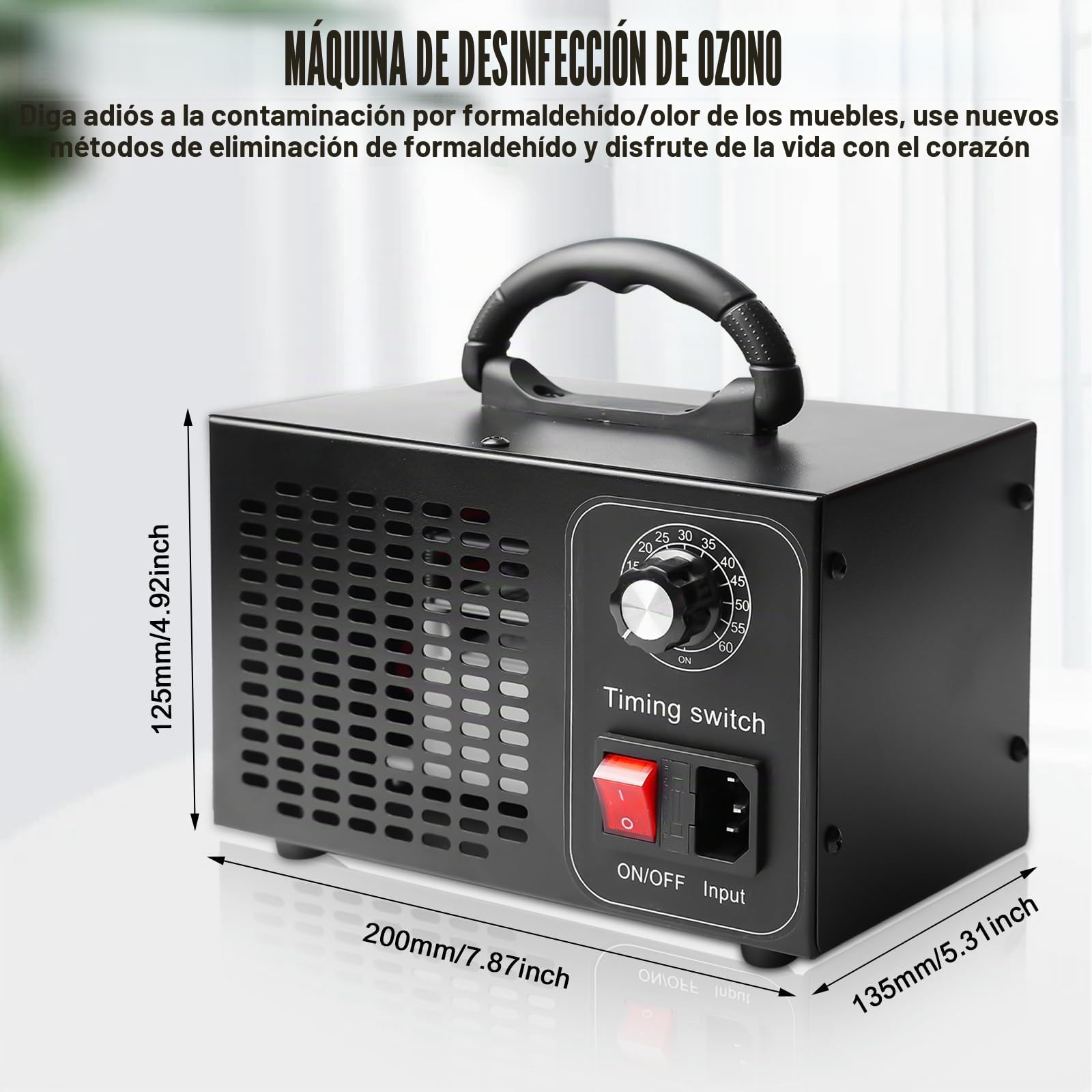 Generador de ozono 60000 mg/h: dispositivo de ozono características eficiente purificador de aire de ozono desinfección, función de purificador de aire automático de ozono industrial, temporizador