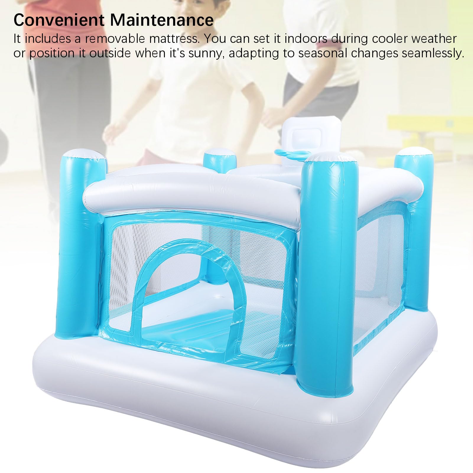 Castello Gonfiabile con Tappetino Rimovibile per Bambini Grandi | Castello gonfiabile in PVC resistente per bambini dai 3 ai 6 anni, per feste al coperto e all\'aperto