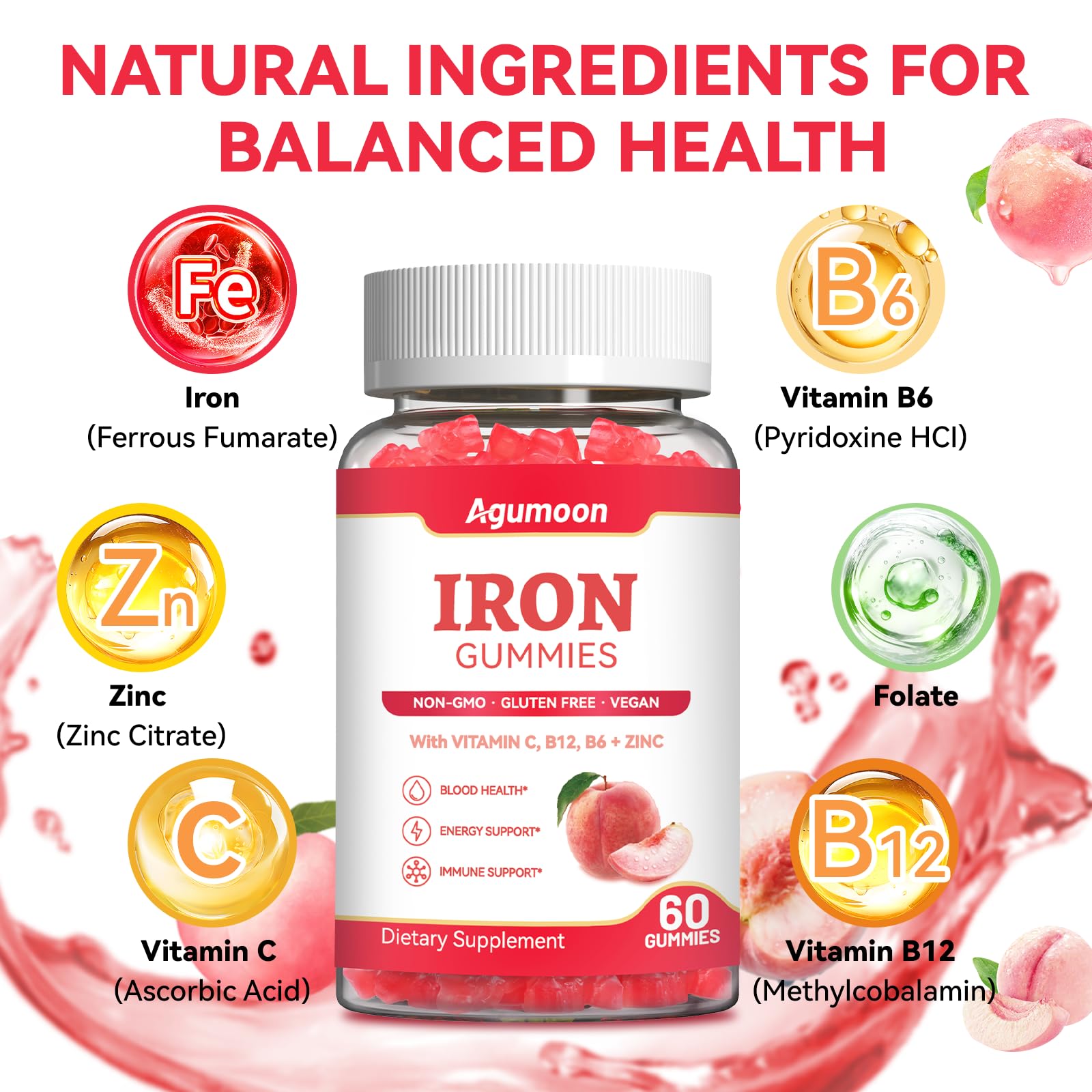 Iron Supplement Gummies for Women & Men, Iron Gummies — Amazon image 4
