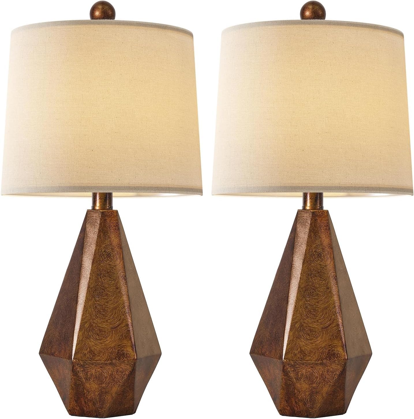 CCXXYGWJ Lampada da Tavolo Rustica in Stile Rustico con Paralume in Lino, Decorazione per Comodino, Camera da Letto, Confezione da 2 Oro retrò, Adatta per Soggiorno, dormitorio, Ufficio,