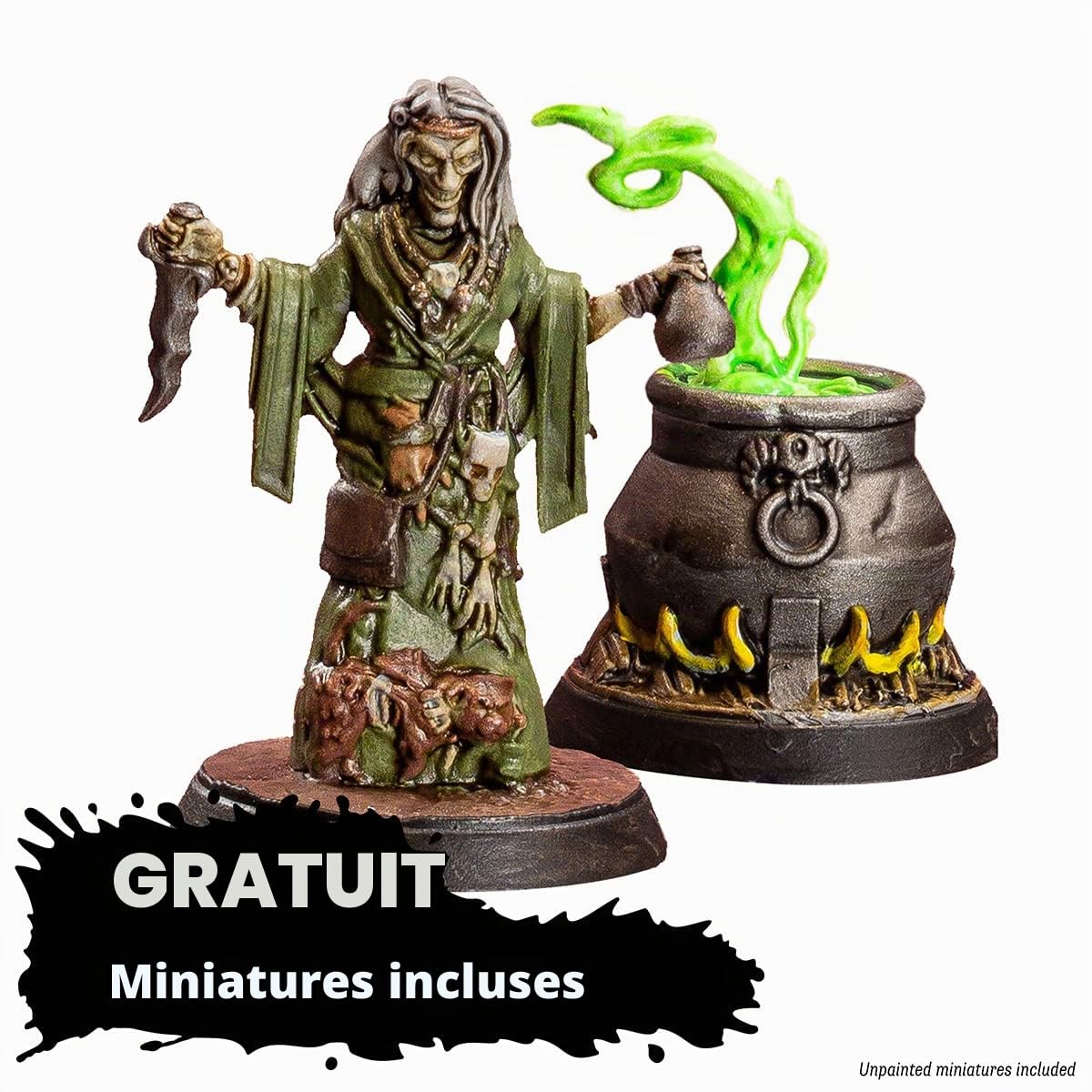 The Army Painter | GameMaster Wilderness Adventures Lot de 20 Bouteilles de Peinture Acrylique de 12 ML, 1 Pinceau Sec, 1 Figurine de sorcière en Plastique pour Warhammer 40k et Donjons et Dragons