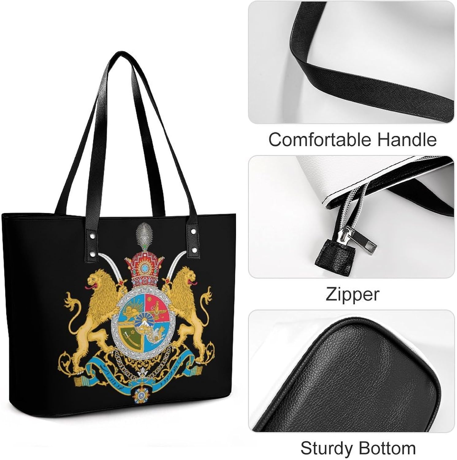 Imperial Coat of Arms of Iran Women's Satchel Handbags Tote Shoulder Bag Purses for Travel Shopping Work