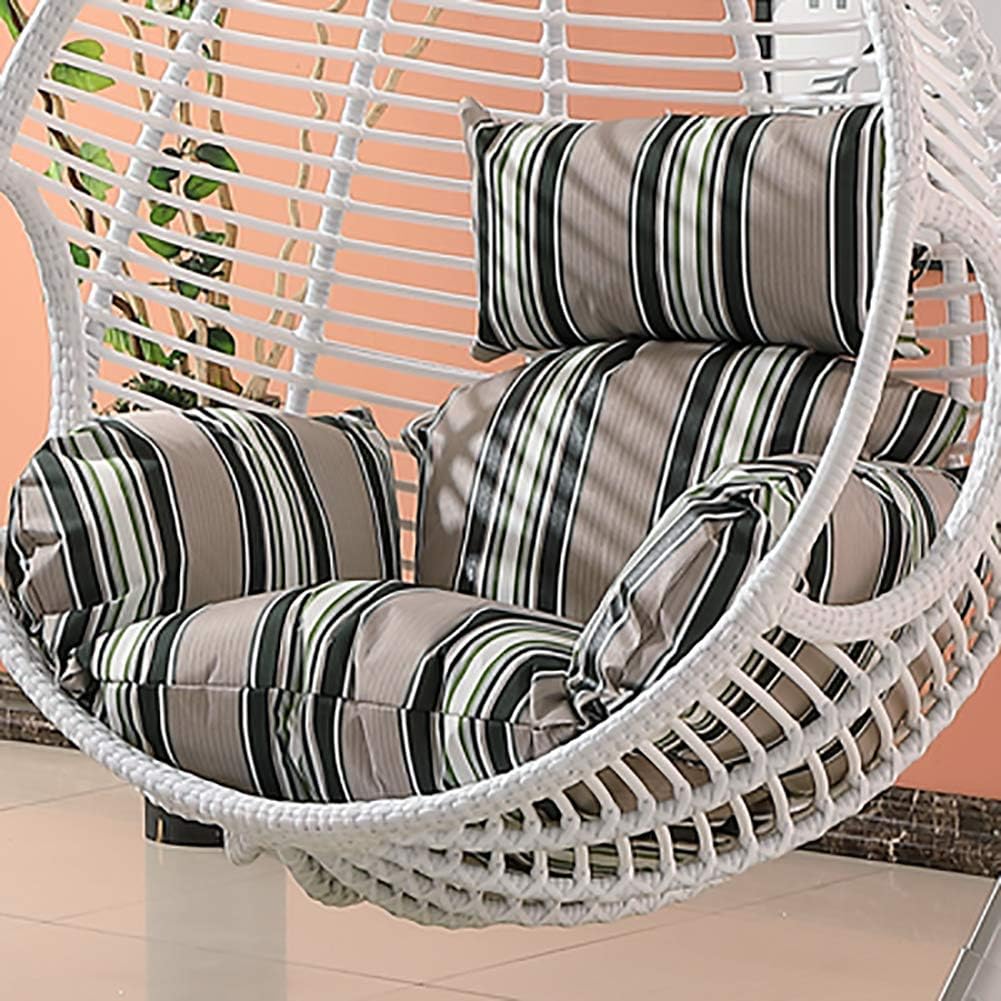 MSM Furniture Waterproof Swing Cushion, Hanging Egg Rattan Chair Wicker Hammock Pad, Balcony Patio Garden-without Stand-a 65x56x42cm