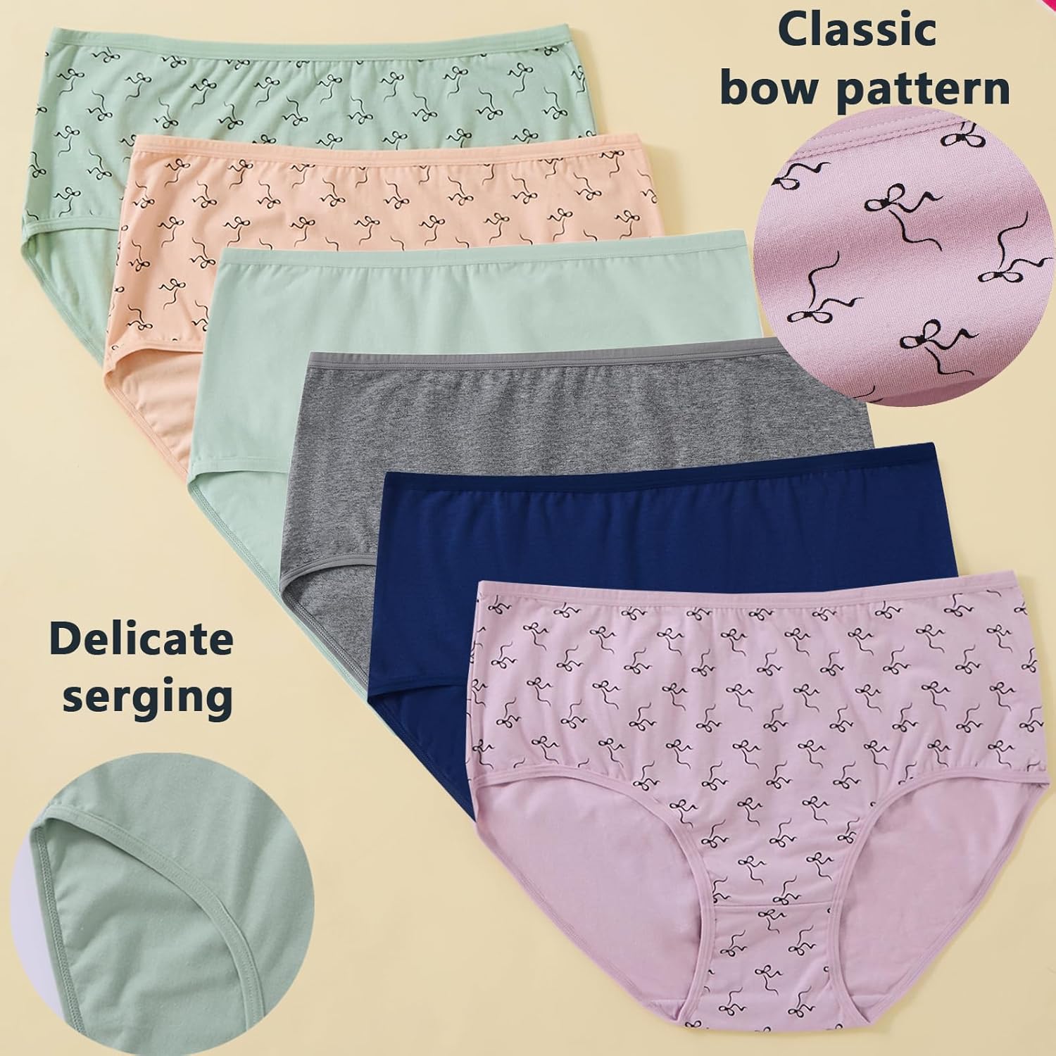 Women's Cotton Underwear Plus Size XL-5XL Panties Ladies Briefs 6 Pack - Image 6