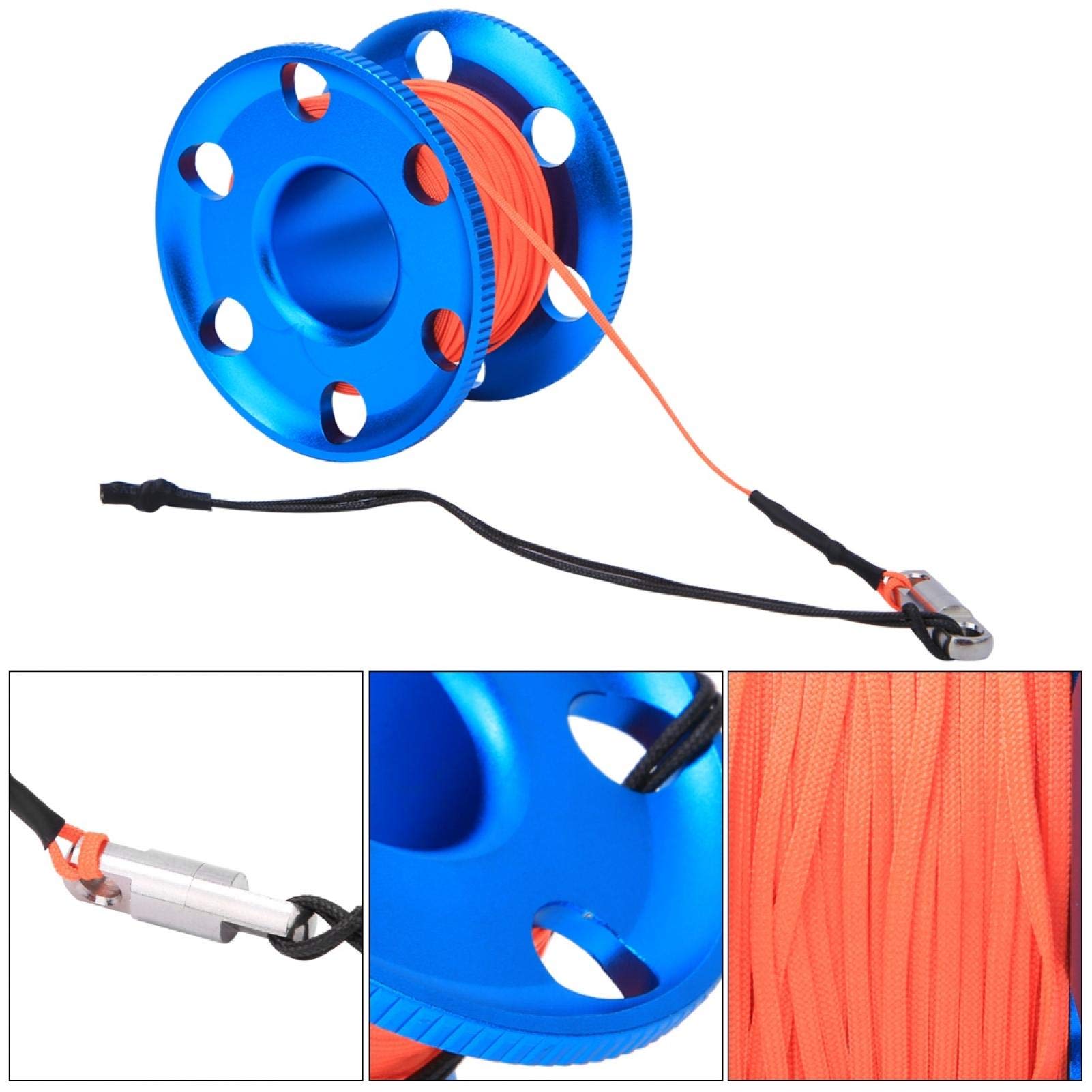 Bobine de plongée Anti-corrosion Bleue à Bobine de plongée, pour la plongée Technique en Grotte(50m)