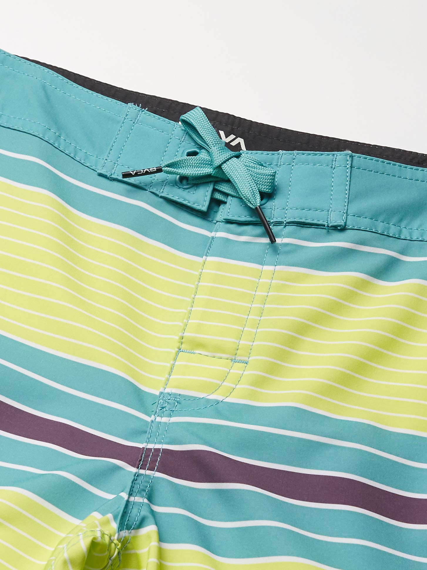 RVCA Boys' UNCIVIL Stripe Trunk, Limeade, 29