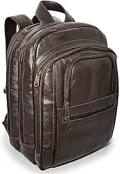 Mochila Executiva Grande De Couro Bovino Para Notebook Cor:Marrom