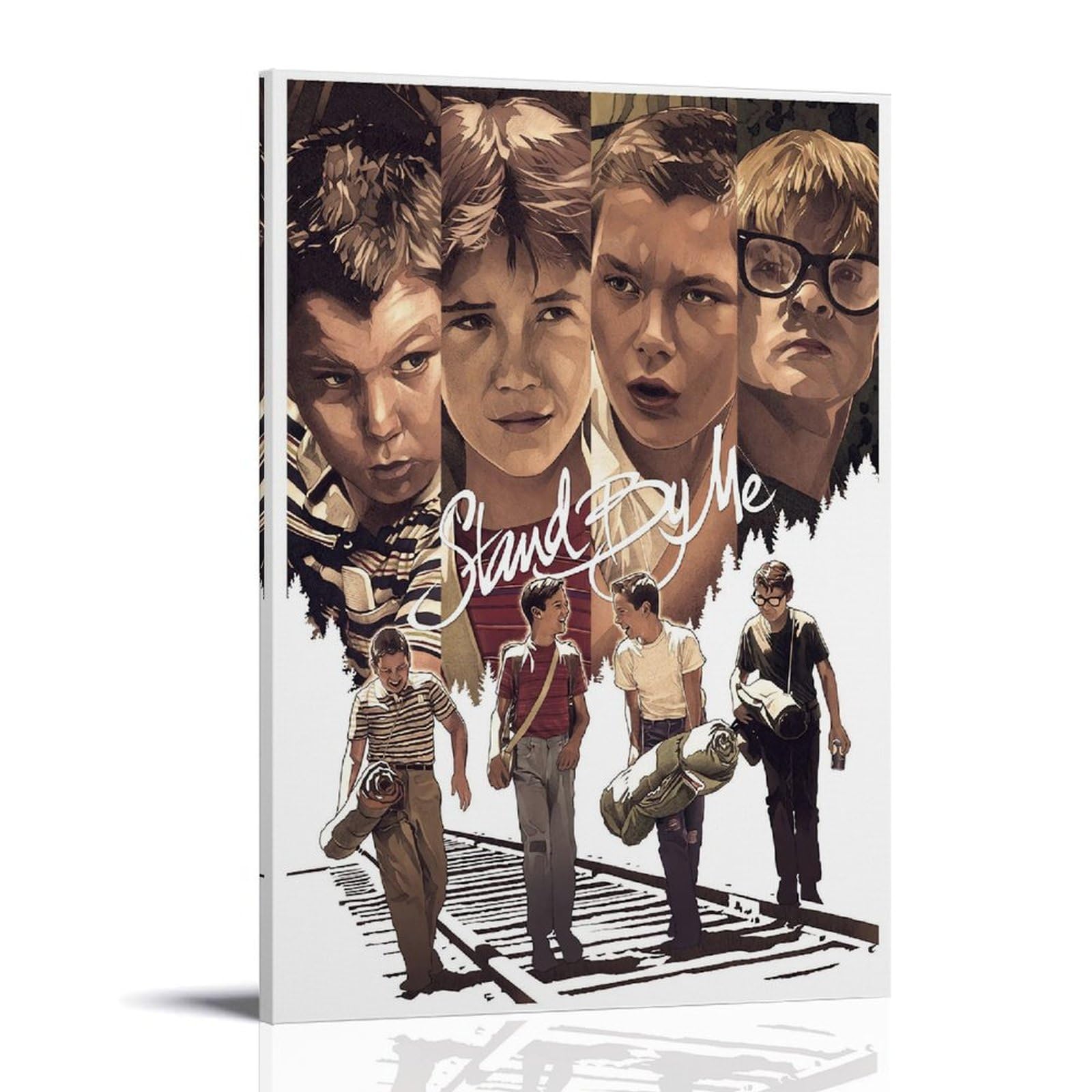 Stand by Me Vintage Movie Poster Film Canvas Poster Wall Art Decor Living Room Bedroom Decoration Posters 24x36inch(60x90cm) Frame-style
