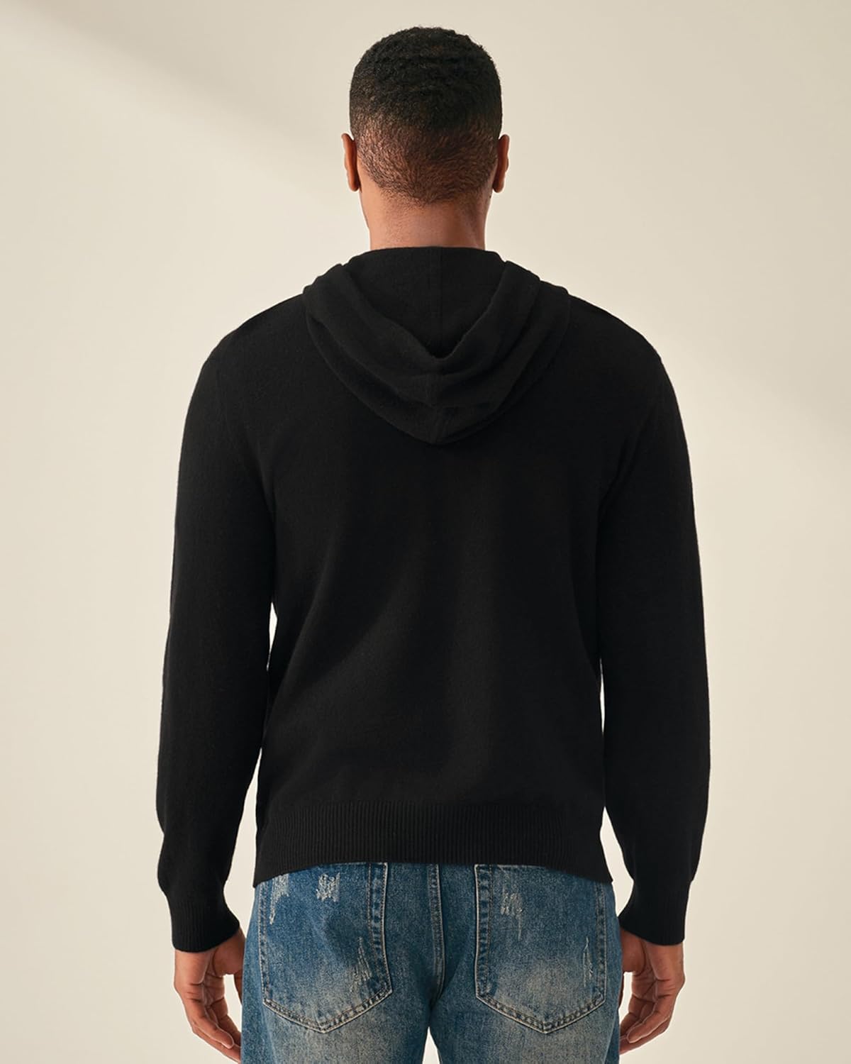 KVSS Men's 100% Pure Cashmere Sweater, Pullover Cashmere Hoodie for Mens with Pocket and Hat | Luxury from Inner Mongolia - Image 3