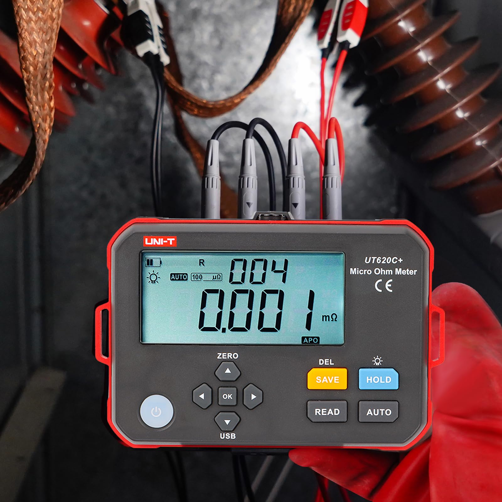 UNI-T UT620C+ Digitales DC-Niedrigwiderstandsmessgerät, Mikro-Ohmmeter, Widerstandstester für Kabel, Drähte/Spulen/Motoren, 0,001 mΩ ~ 300,0 kΩ