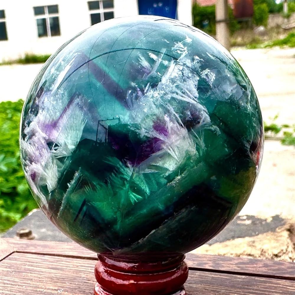 CYVXCPPGI Stone Color Fluorite Quartz Crystal Ball Luster(61-65mm)