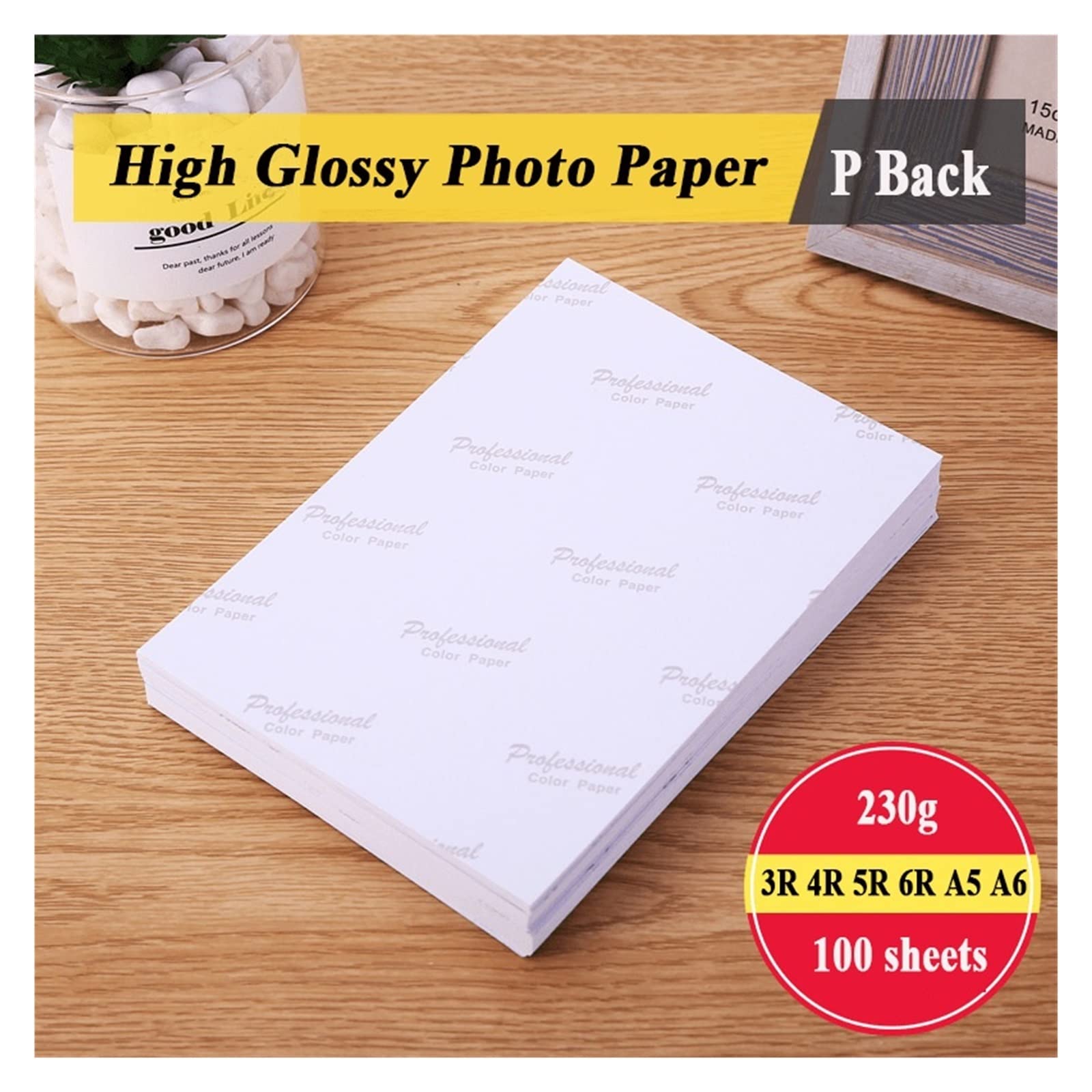 Papier fotograficzny 3R 4R 5R 6R A5 A6 100 arkuszy 230g do drukarki atramentowej wysoki połysk fotograficzny powlekany papier do drukowania Lucky (Color : A6 230g 100sheets)