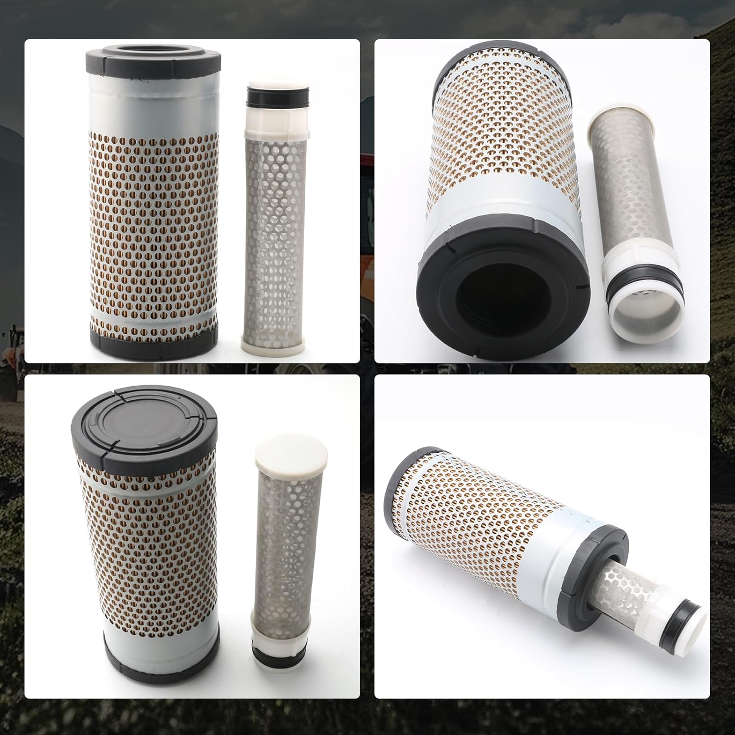 10400511200 19690531100 Inner and Outer Air Filter Element Combo Fits for Mahindra Tractor Parts Accessories 2815 HST 3215 HST 3215 Gear 3616 Gear Cabin
