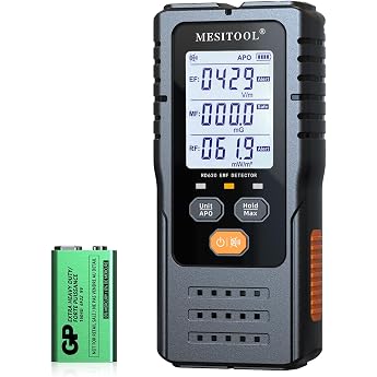 EMF Meter EF/MF/RF 3-in-1 Electromagnetic Field Meter Digital Electromagnetic Radiation Detector Radiation Detector for Home Office