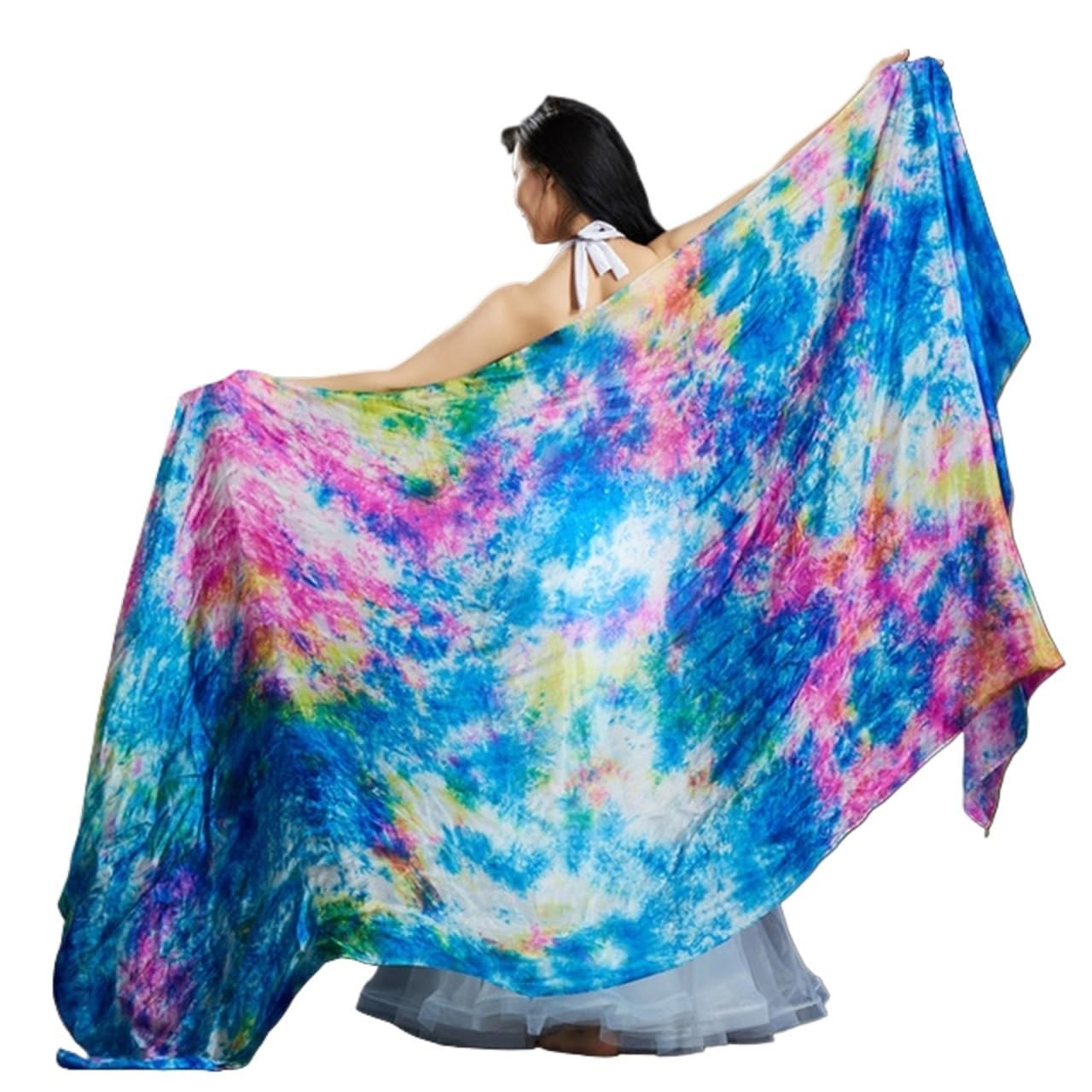 Velo de seda para danza del vientre 100% seda Performance Dance Color sólido Textura ligera velo chales mujeres bufanda disfraces accesorios velos danza del vientre 250 cm x 110 cm. Velos de seda para