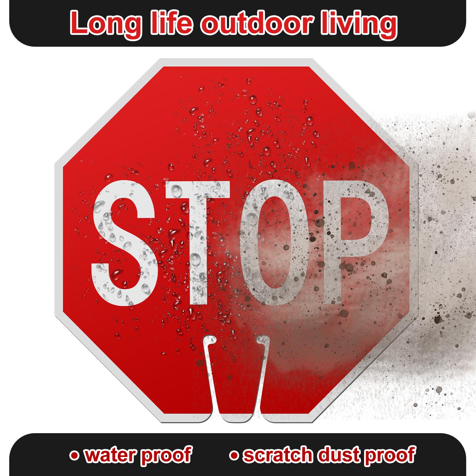 Geetery 3 Pcs Stop Sign 12x12", Durable PVC Traffic Warning for Cone — Amazon image 4