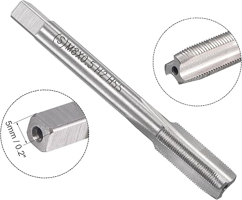 Miniatura 42 de uxcell M8 x 0.030 in Juego de llaves métricas y troqueles, rosca de máquina con troquel de roscado redondo, kit de grifo y troquelado