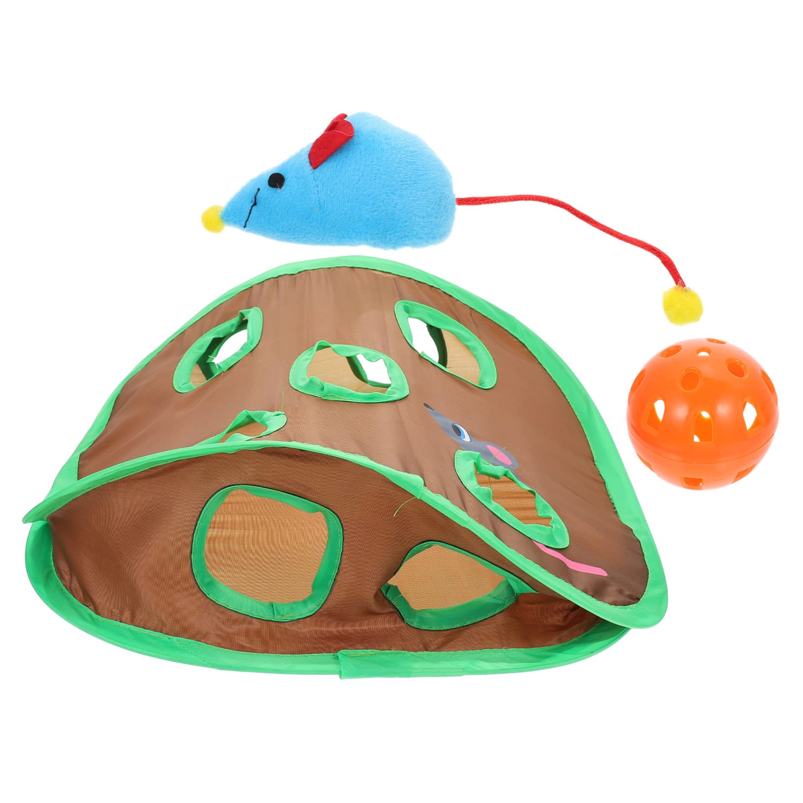 DOITOOL 4juegos Túnel Interactivo para Gatos Diseño De Nueve Agujeros Juguete De Exploración para Estimulación y Ejercicio Diario De Mascotas