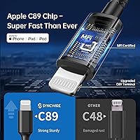 Vista 3 de [Certificado Apple MFi] Syncwire Cargador de coche iPhone 4.8A/24W Cargador rápido de teléfono para coche, encendedor de cigarrillos, adaptador USB