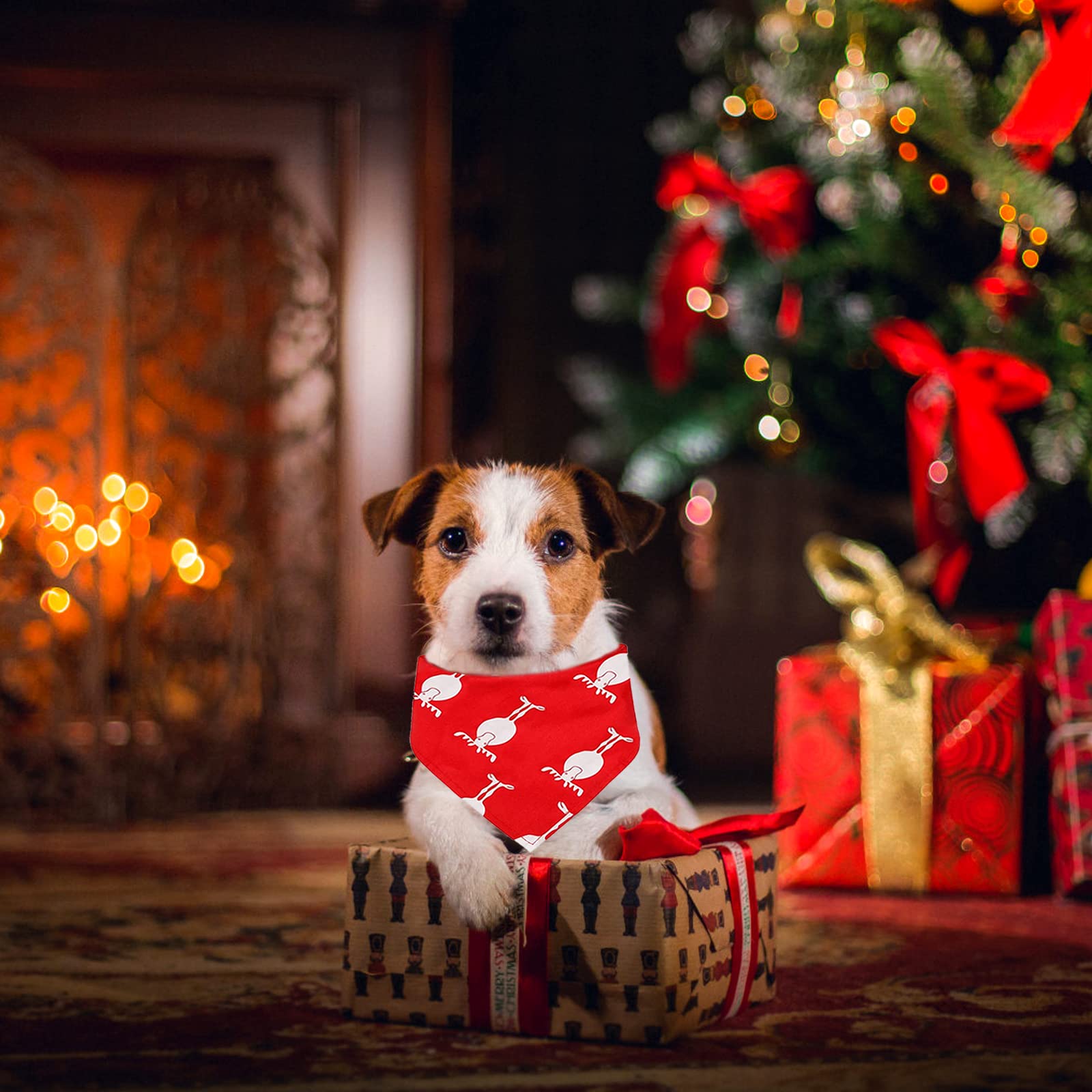 2 Weihnachts-Hundehalstücher – Plaid-Dreieckstuch Aus Baumwolle, Für Kleine Bis Große Hunde