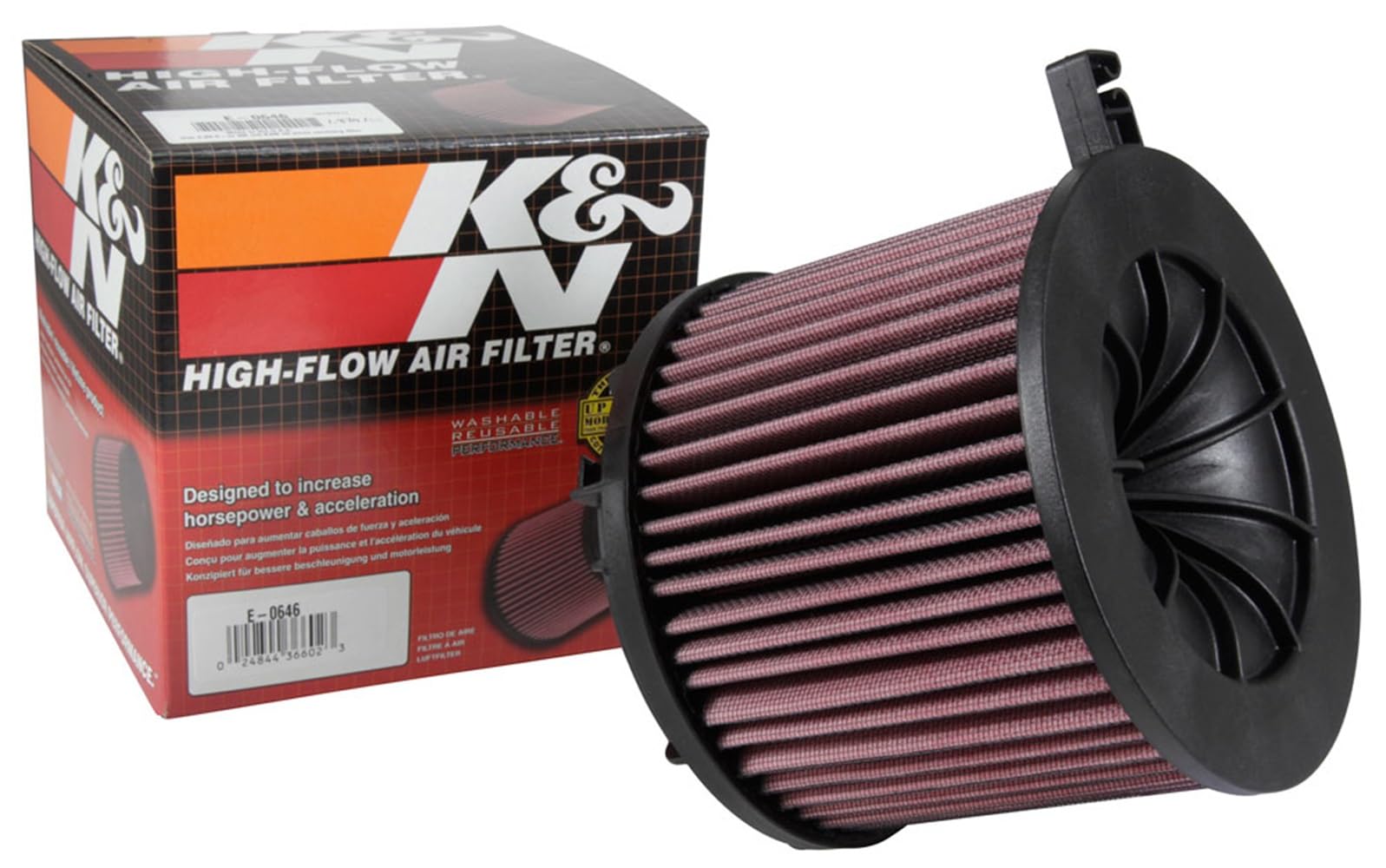 K&N Filtro de Aire de Reemplazo compatible con Audi A4 (B9) 1.4 & 2.0 incl. Allroad & Quattro / A5 2.0 F5 / Q5 / S4 2015- (E-​0646)